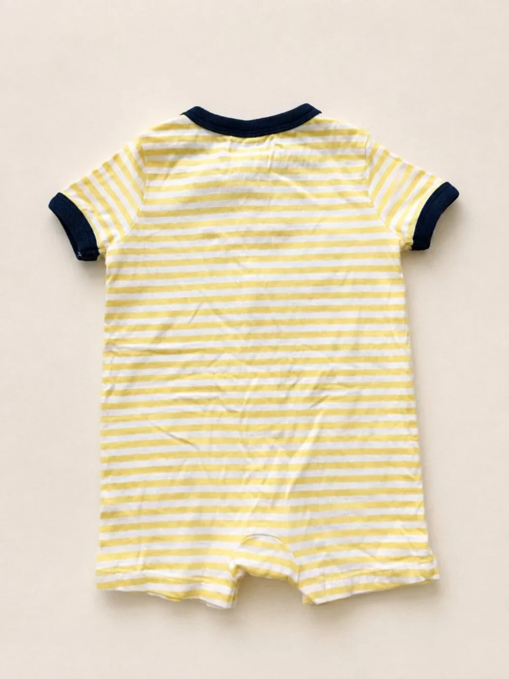 Polo Ralph Lauren Baby Yellow Striped Shortall Romper 3M Pony Logo